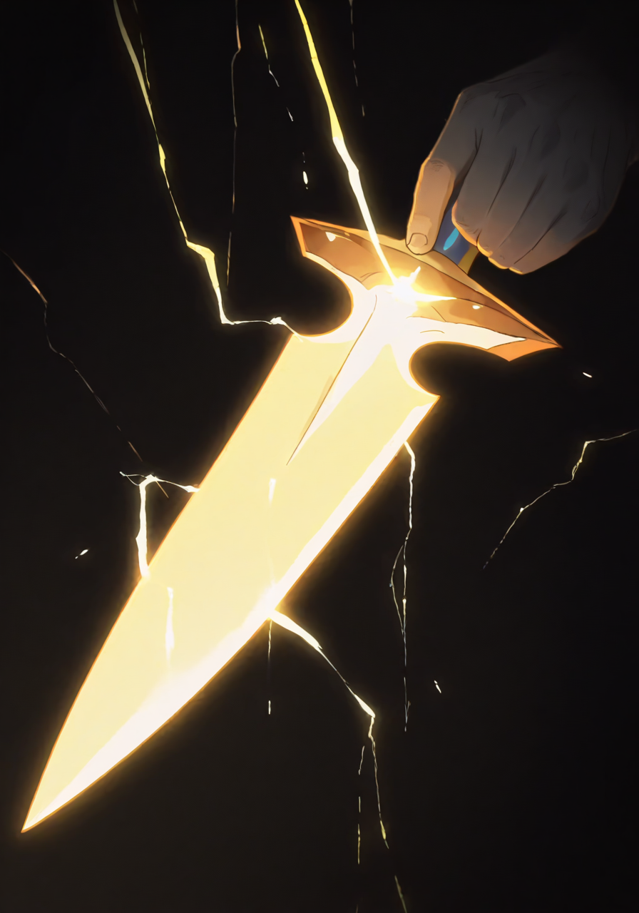 21620-1716929650-1boy, dark background, energy, glowing, glowing knife, glowing weapon, holding, holding knife, knife, lightning, looking at view.png